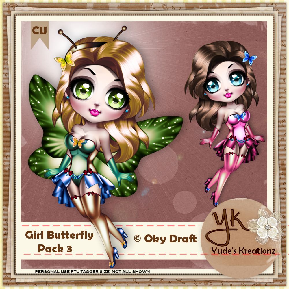 Girl Butterfly CU Pack#3